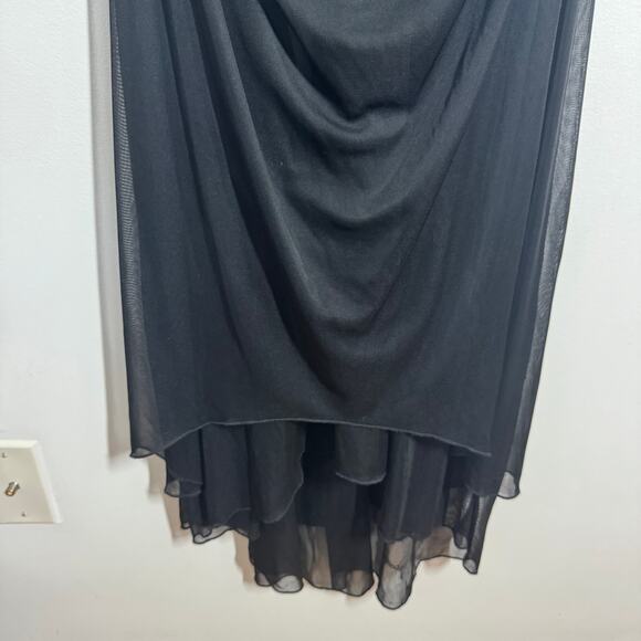 Scarlett Nite Dress Juniors 8 Black Blink Strap Midi Asym Hem Whimsygoth Witchy - Picture 11 of 11